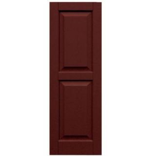 Winworks Wood Composite 15 in. x 44 in. Raised Panel Shutters Pair #650 Board and Batten Red 51544650