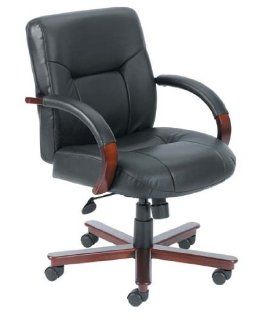 Italian Leather Mid Back Office Chair : Desk Chairs : Office Products