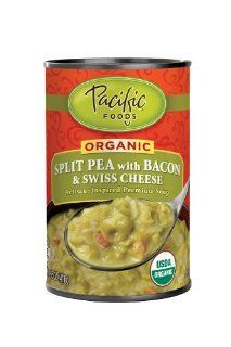 Pacific Natural Foods Organic Split Pea with Bacon & Swiss Cheese Soup, 14.5 Ounce Cans (Pack of 12) : Grocery & Gourmet Food