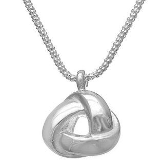 Stainless Steel Knot Pendant with Sterling Silver Chain (18 inch): Pendant Necklaces: Jewelry