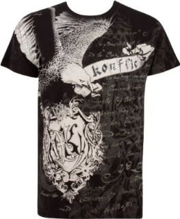 Metallic Silver Accent Eagle Short Sleeve Crew Neck Cotton Mens Fashion T Shirt: Clothing