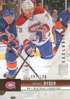 2012 13 Upper Deck Hockey Exclusives Parallel #273 Michael Ryder #'d 097/100 Montreal Canadiens NHL Trading Card: Sports Collectibles
