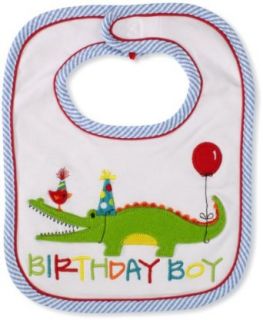 Mud Pie Baby Boys Infant Birthday Boy Alligator Bib, Multi, 0 12 Months Clothing