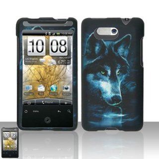 Blue Moon Wolf Design Rubberized Snap on Hard Cover Protector Faceplate Cell Phone Case for AT&T HTC Aria + LCD Screen Guard Film + Free iTuffy Flannel Bag Cell Phones & Accessories