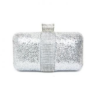 Sparkling Silver Mesh With Crystals Rhinestones Sequins Base Evening Wedding Prom Clutch By Shopluvme (Silver): Clothing