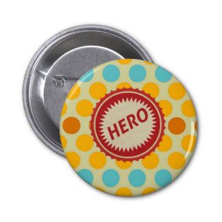HERO Label on Polka Dot Pattern Buttons