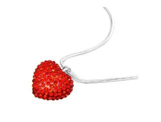 Shamballa Red Diamante Heart Shaped Necklace: Stylish Jewellery: Jewelry