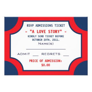 Movie Theater RSVP Admissions Tickets Custom Announcement