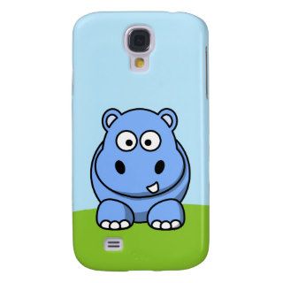 Cute Blue Hippo Galaxy S4 Cases