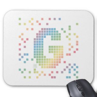 Rainbow Pixel Typeface – Letter G Mouse Pads
