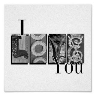 I love you, Letter PIcture Poster