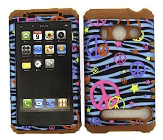 3 IN 1 HYBRID SILICONE COVER FOR HTC EVO 4G HARD CASE SOFT MUSTARD RUBBER SKIN ZEBRA PEACE PN TE321 S A9292 KOOL KASE ROCKER CELL PHONE ACCESSORY EXCLUSIVE BY MANDMWIRELESS Cell Phones & Accessories