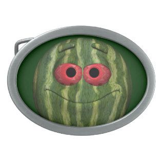 Watermelon Emoticon Oval Belt Buckle
