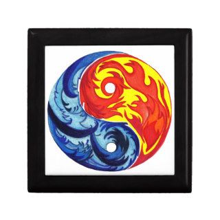Fire and Ice Yin Yang Trinket Boxes