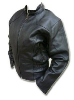 Womens Spandex Waist Leather Jacket with Zip Out Quilted Liner   LeatherBull(Free U.S. Shipping) Clothing