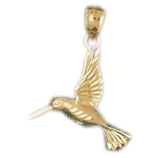 14K Gold Charm Pendant 2 Grams Animals> Hummingbirds, Roadrunners For Necklace: Jewelry