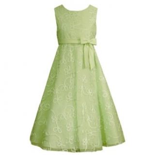 Size 10.5 RRE 33370E HONEYDEW GREEN SOUTACHE ORGANZA OVERLAY Special Occasion Wedding Flower Girl Party Dress,E533370 Rare Editions Girl PLUS SIZE: Clothing