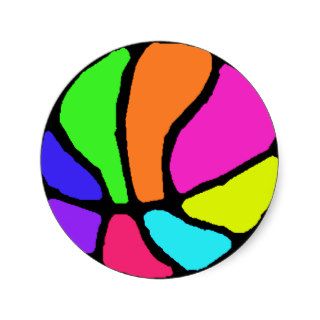Basketball Round Stickers