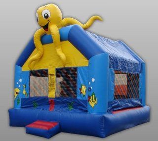 Inflatable Sea Bounce IV w Octopus Top   Commercial (13 ft.): Toys & Games