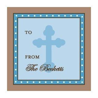 Gift Tags   Blue Cross Photo Baptism Invitations Custom Gift Tag Stickers: Health & Personal Care