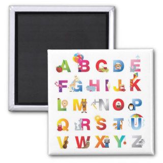 cartoon alphabet fridge magnet