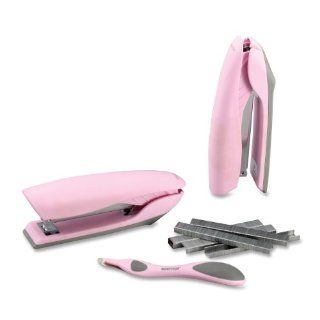 Stanley Bostitch Pink Velvet AntiJam Stand Up Desktop Stapler Plus Pack with Push Style Staple Remover and 1, 200 Staples (B326 PP VLT PNK) : Desk Stapler Sets : Office Products
