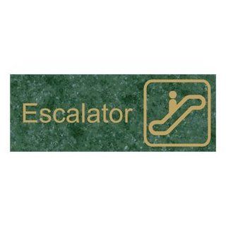 Escalator Gold on Verde Engraved Sign EGRE 330 SYM GLDonVerde : Business And Store Signs : Office Products