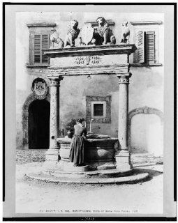 Photo: Montepulciano, Piazza del Duomo, Pozzo Pubblico, well, palaza, decorations, Italy, 1880   Prints
