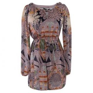 Gamiss Women's Sweet Style High Waist Floral Print V Neck Long Sleeve Chiffon Dress at  Women�s Clothing store