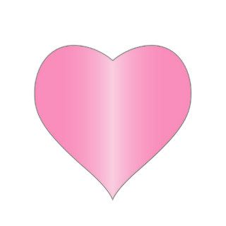 Girly pink satin gradient heart shaped stickers