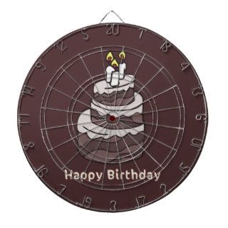 Chocolate Triple Layer Birthday Cake Cartoon Dartboard With Darts