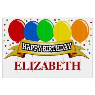 Red Name Personalized Happy Birthday Signs