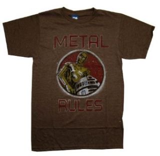 Star Wars C3PO and R2D2 Metal Rules Movie T Shirt Tee: Movie And Tv Fan T Shirts: Clothing