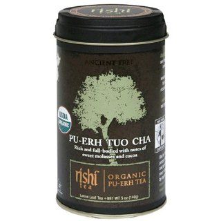 Rishi Tea Organic Pu erh Tuo Cha Loose Tea, 5 Ounce Tin (Pack of 2) : Grocery Tea Sampler : Grocery & Gourmet Food