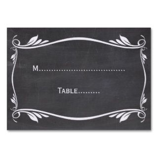 Ivory Flourish Chalkboard Place Card Business Card Template