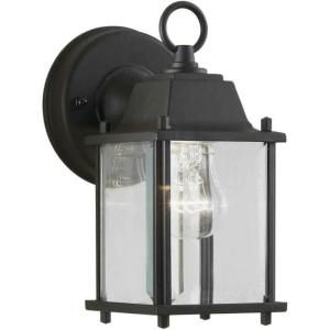 Illumine 1 Light Outdoor Lantern Black Finish Clear Beveled Glass Panels CLI FRT1705 01 04