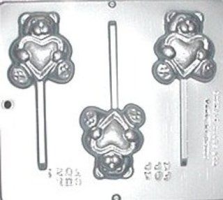 Bear with Heart Lollipop Chocolate Candy Mold Valentines Day: Candy Making Molds: Kitchen & Dining