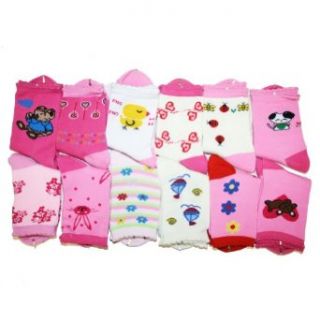 Kids Assorted Designs Crew Socks, 12 Pairs Per Pack.: Novelty Socks: Clothing