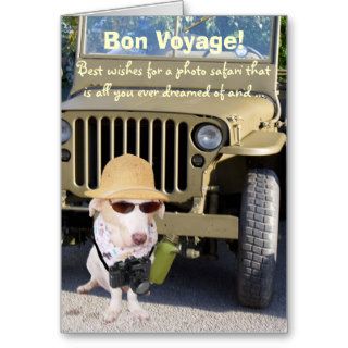 Funny Dog Bon Voyage Photo Safari Card