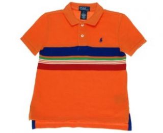 Polo Ralph Lauren Toddler Boy's Striped Mesh Polo (6, Orange Flame): Clothing