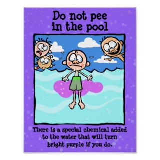 Do not PEE in the pool! Shame is good deterrent! Print