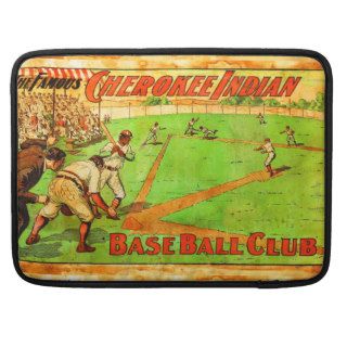 Vintage Retro Cherokee Indian Baseball Club Poster Sleeves For MacBook Pro