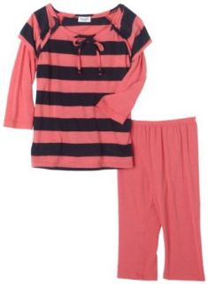 Splendid Littles Navy Rugby Stripe Tunic And Legging Set, Cupcake, 3 6 Months: Clothing