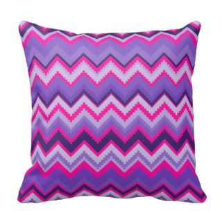 Bold Purple Pink Tribal Chevron Purple Girly Gifts Pillows