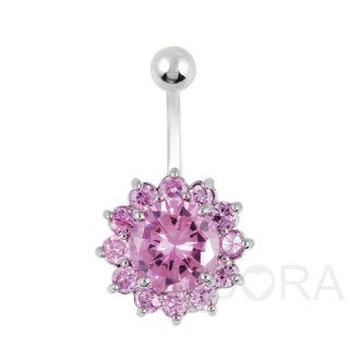14g Hearts Rhinestone Belly Piercing Ring Navel Button Belly Bar Body Fr374 3: Health & Personal Care