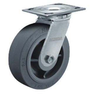 Albion 16 Series 5" Diameter X tra Soft Flat Tread Wheel Medium Heavy Duty Zinc Plate Swivel Caster, Roller Bearing, 4 1/2" Length X 4" Width Plate, 375 lbs Capacity (Pack of 4): Industrial & Scientific
