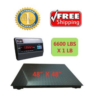 SAGA NEW 6600LB*1LB 4'X4' 48" DIGITAL PALLET SHIPPING PLATFORM FLOOR SCALE W/IND, Brand new and heavy duty pallet scale: Home Improvement
