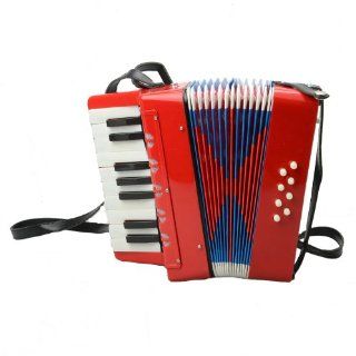 Plastic Children Kids Toy Piano Accordion Red Musical Instruments