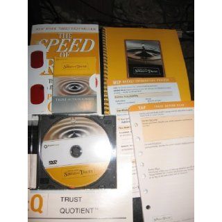 LEADING AT THE SPEED OF TRUST; 8 ITEM SET: PAPERBACK BOOK; SPIRAL BOOK; TRUST QUOTIENT REPORT SAMPLE; TRUST ACTION PLAN; WEEKLY INTEGRATION PROCESS; TRUST ACTION CARDS; GLASSES; ONE PARTICIPANT DVD: FRANKLIN COVEY: Books