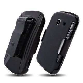 Samsung Freeform III / Comment SCH R380 (3in1) Screen Guard Holster Case Combo w/ Kickstand   Black: Cell Phones & Accessories